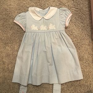 Little English embroidered bunnies 18 month dress